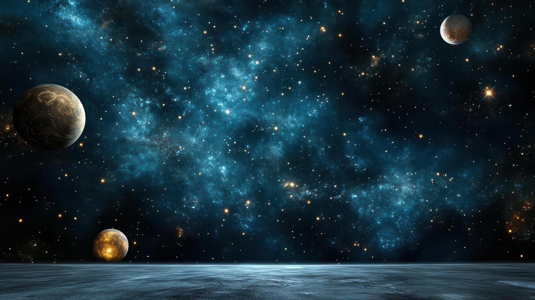 An image of planets and stars in space photo