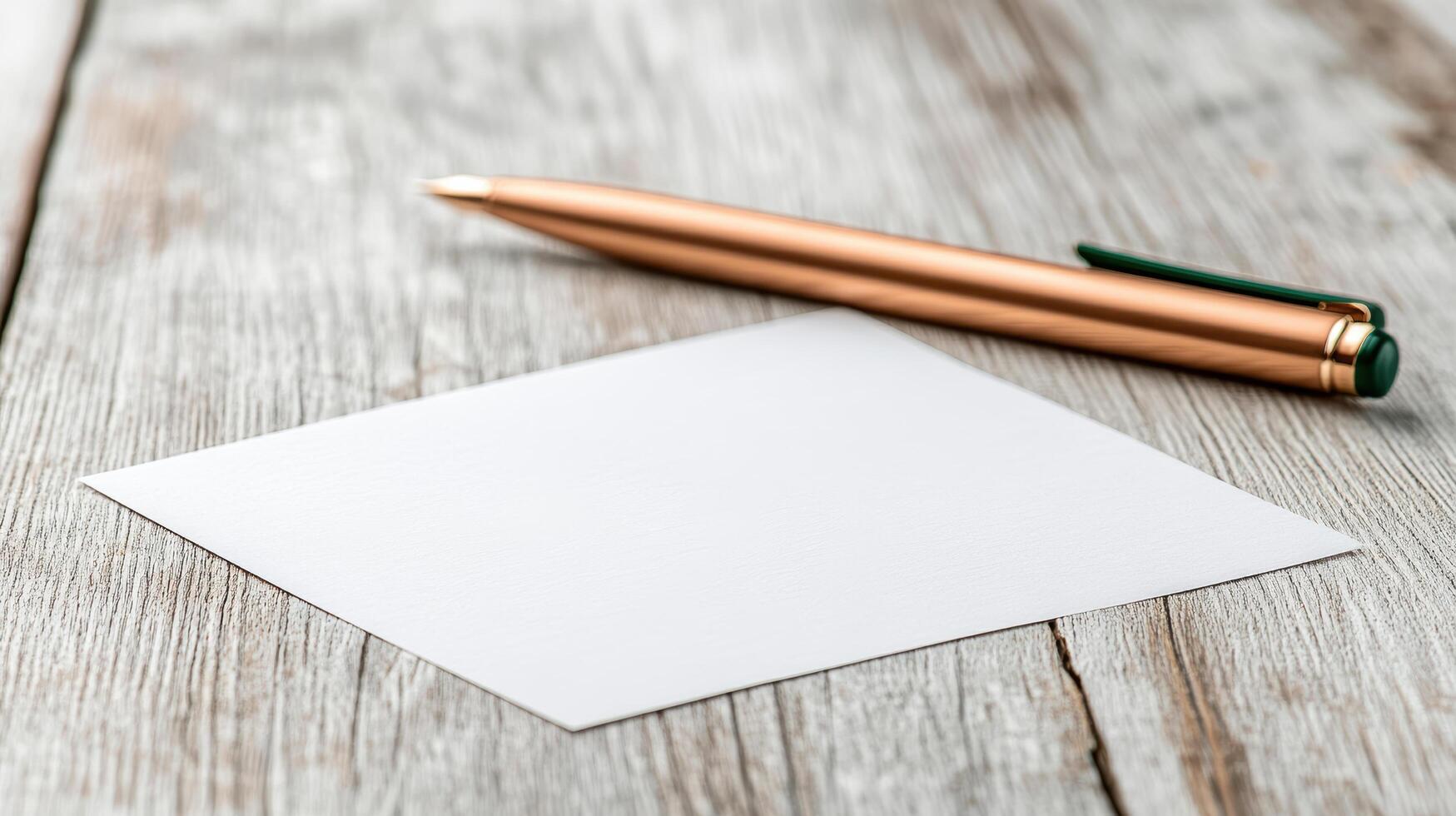 A note pad and pen on a wooden table photo