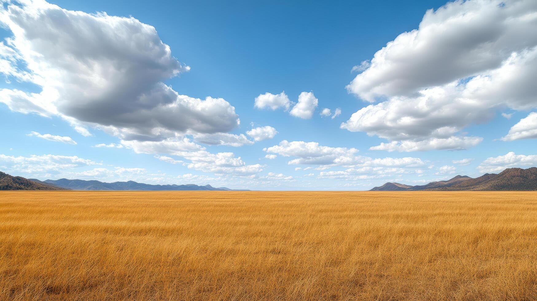 A large field with tall grass and clouds photo
