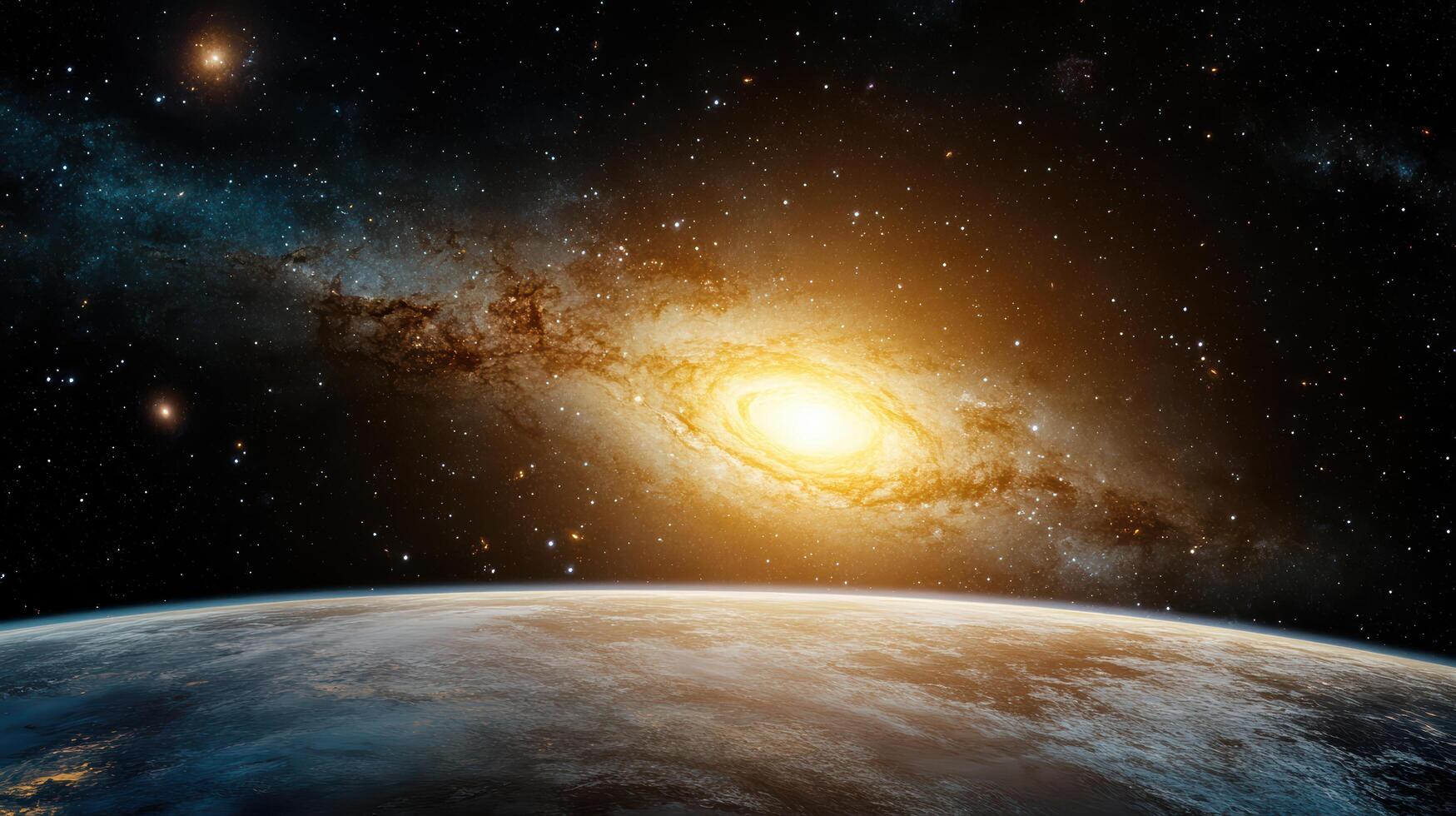 The milky way and earth from space photo