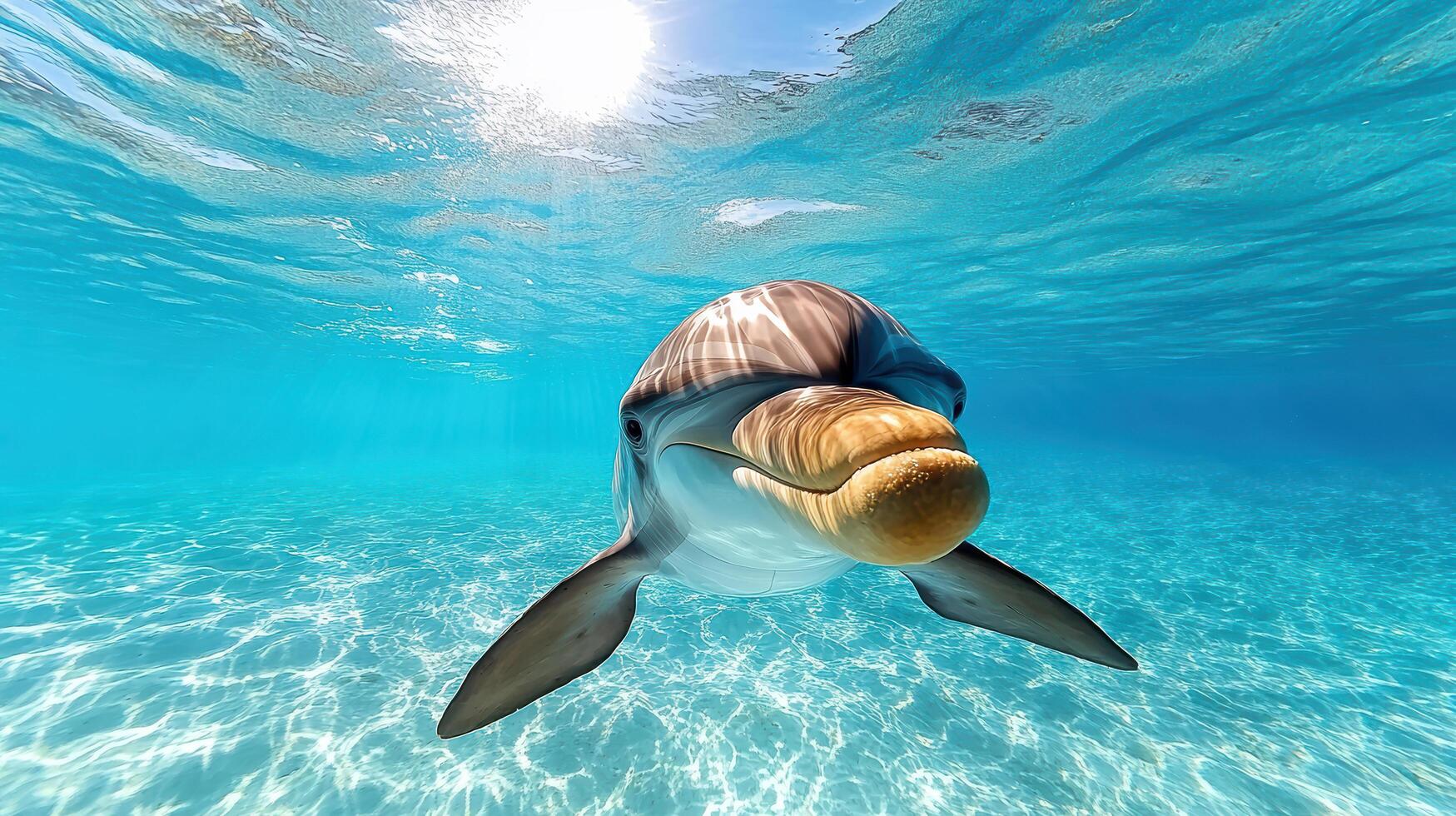 A dolphin with a large fish in its mouth photo