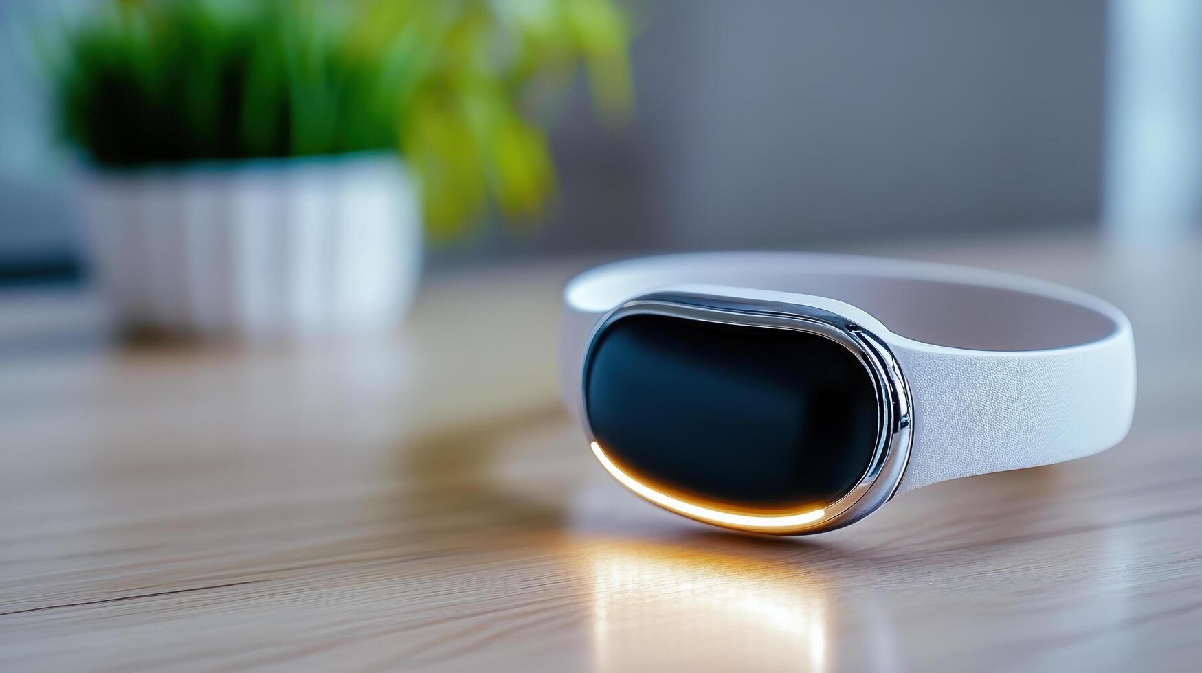 A smart watch with a glowing light on it photo
