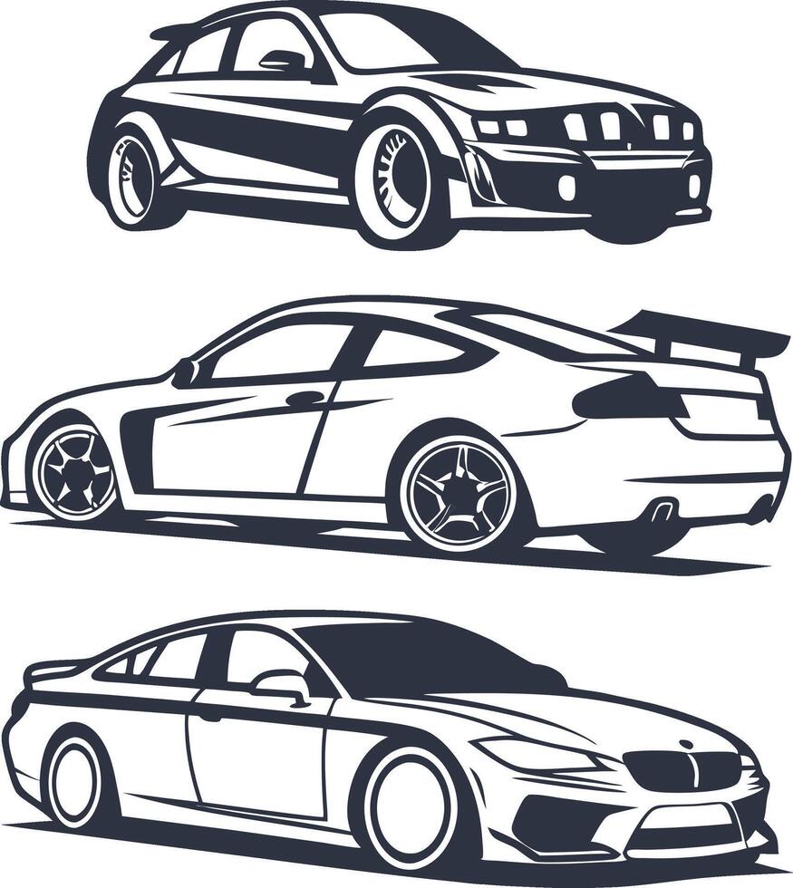 Retro Car Vintage Icons silhouette vector