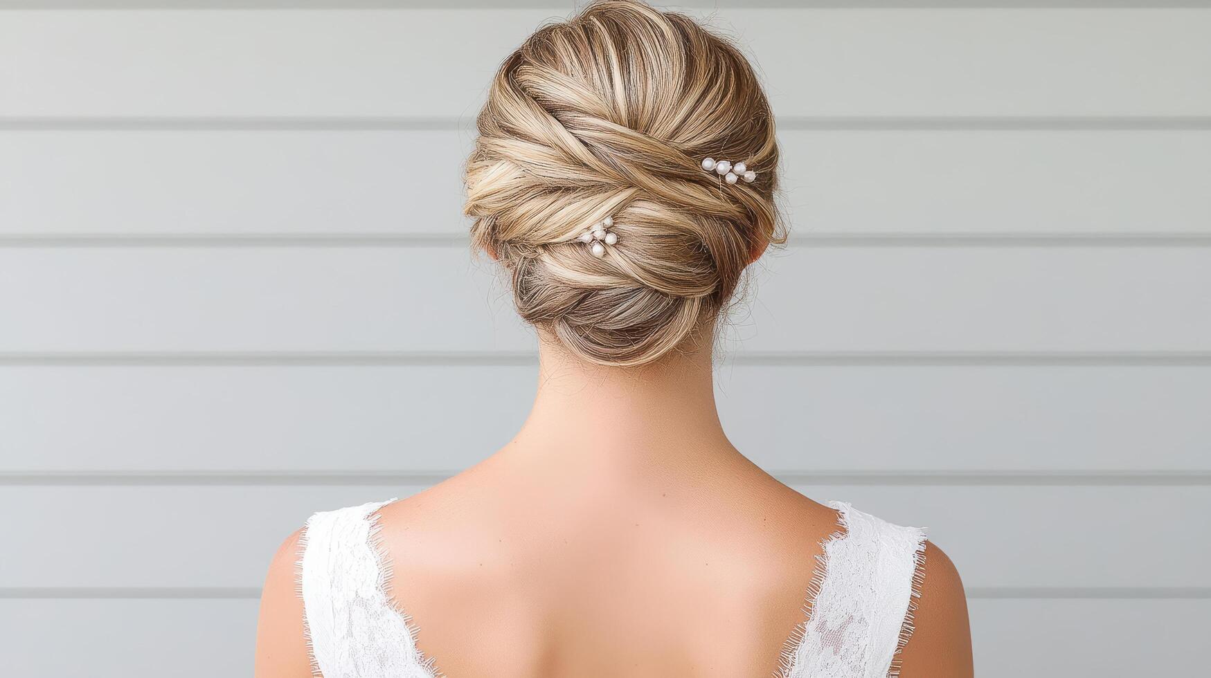 A bride with a wedding updo photo