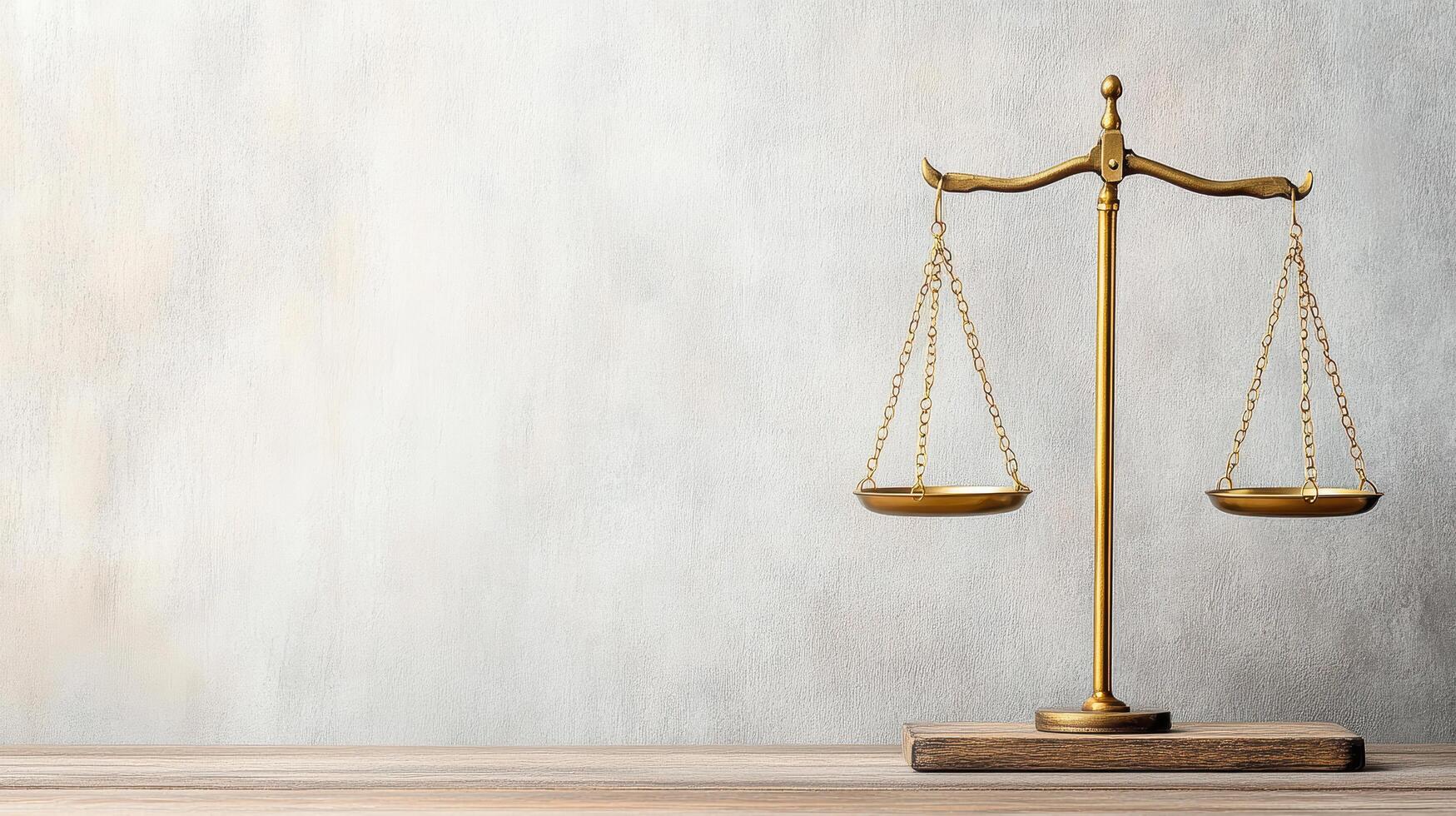 A golden scale with two scales on top of it photo