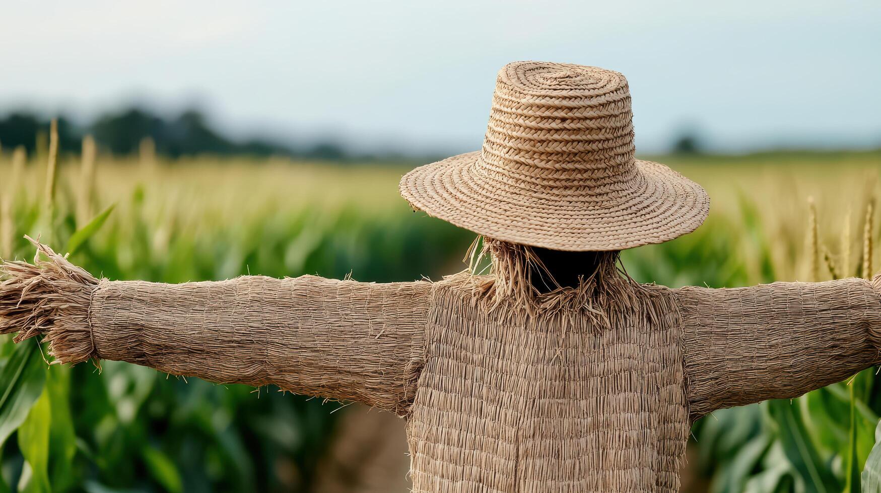 A scarecrow in a cornfield photo
