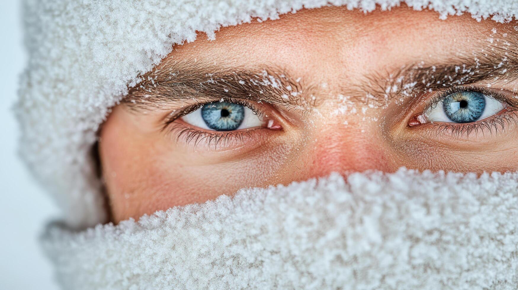 A man with blue eyes wearing a white hat photo