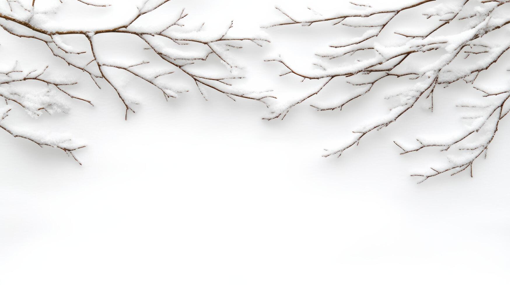 Winter background with branches covered in snow photo