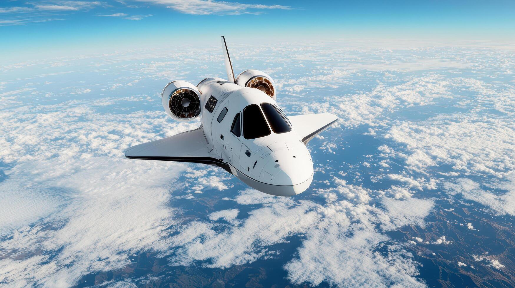 Space shuttle in the sky photo