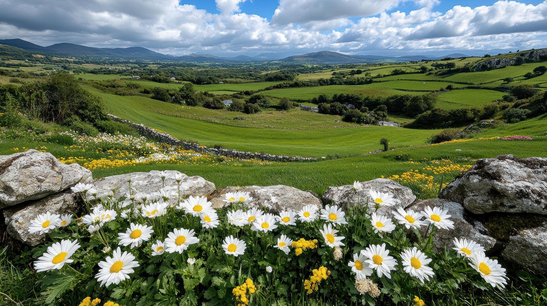 A field of white flowers photo