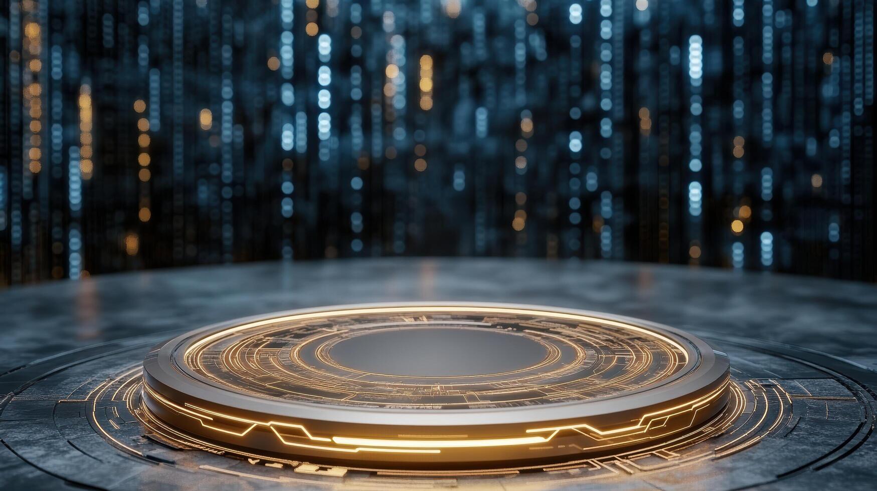 A futuristic digital device on a table photo