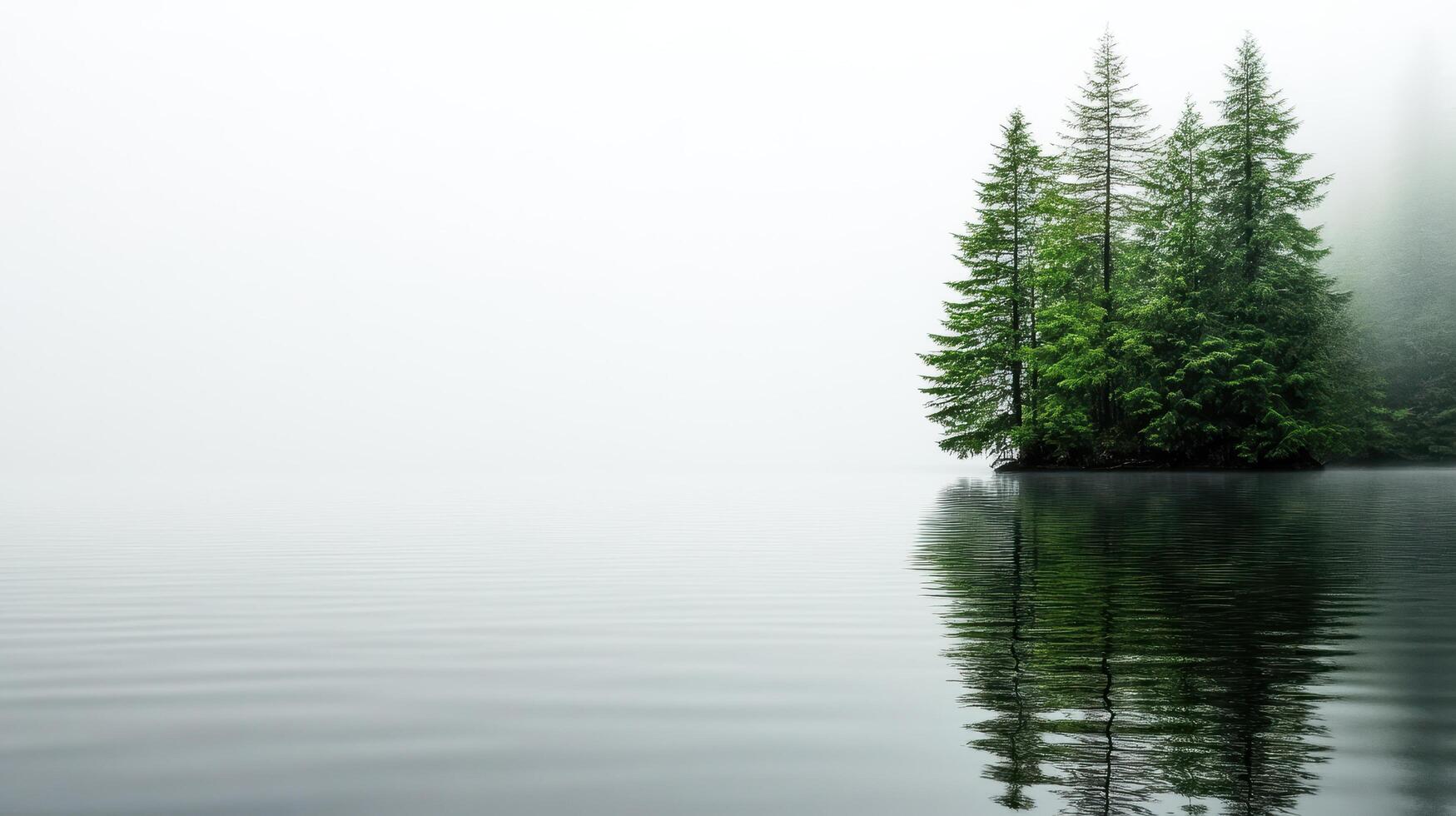 A lone tree stands on the edge of a lake photo