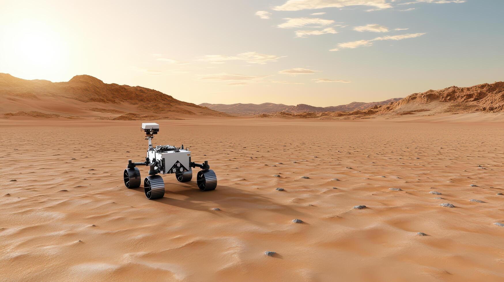 An image of a rover on the desert photo