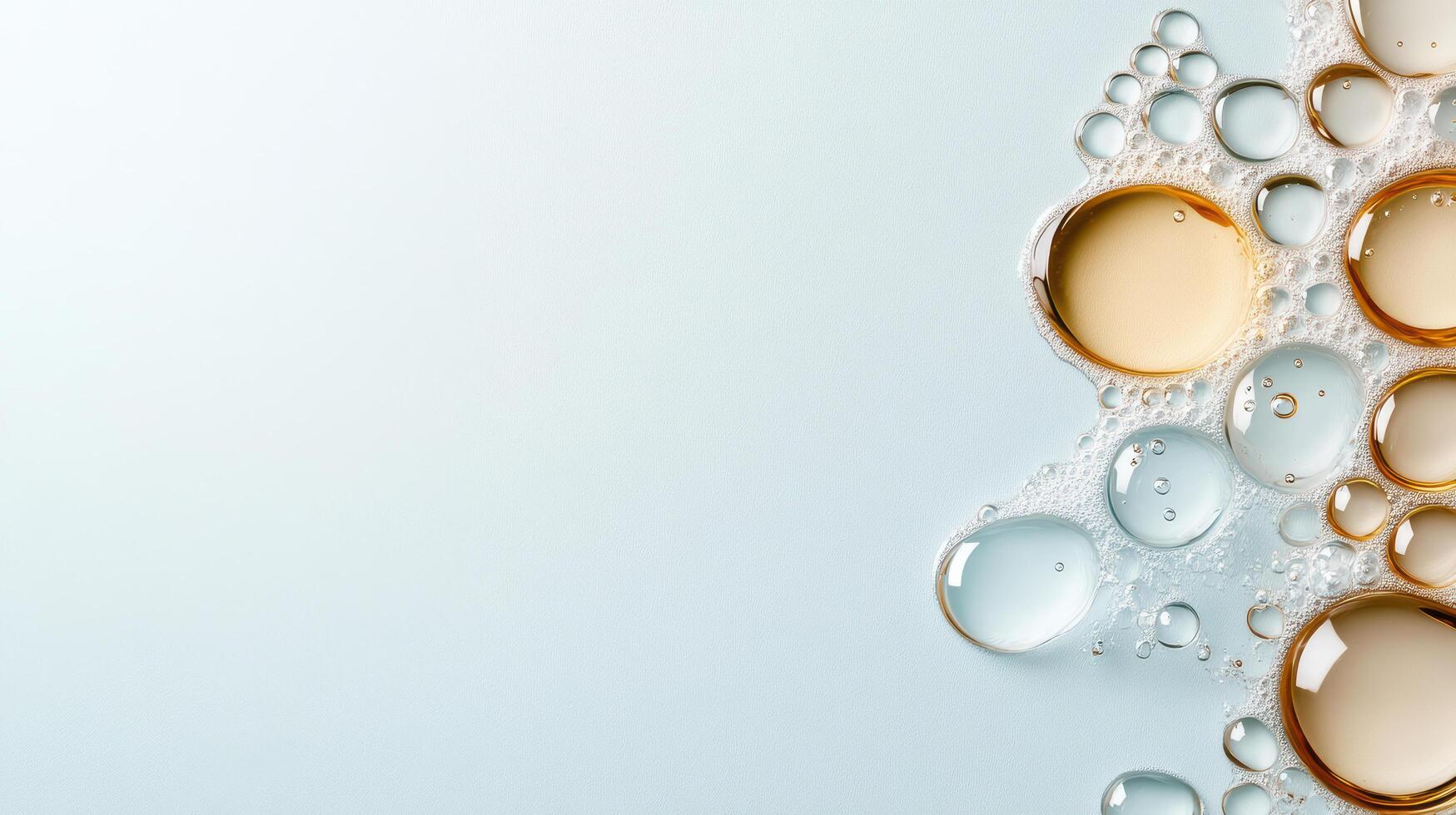 Oil bubbles on a white background photo