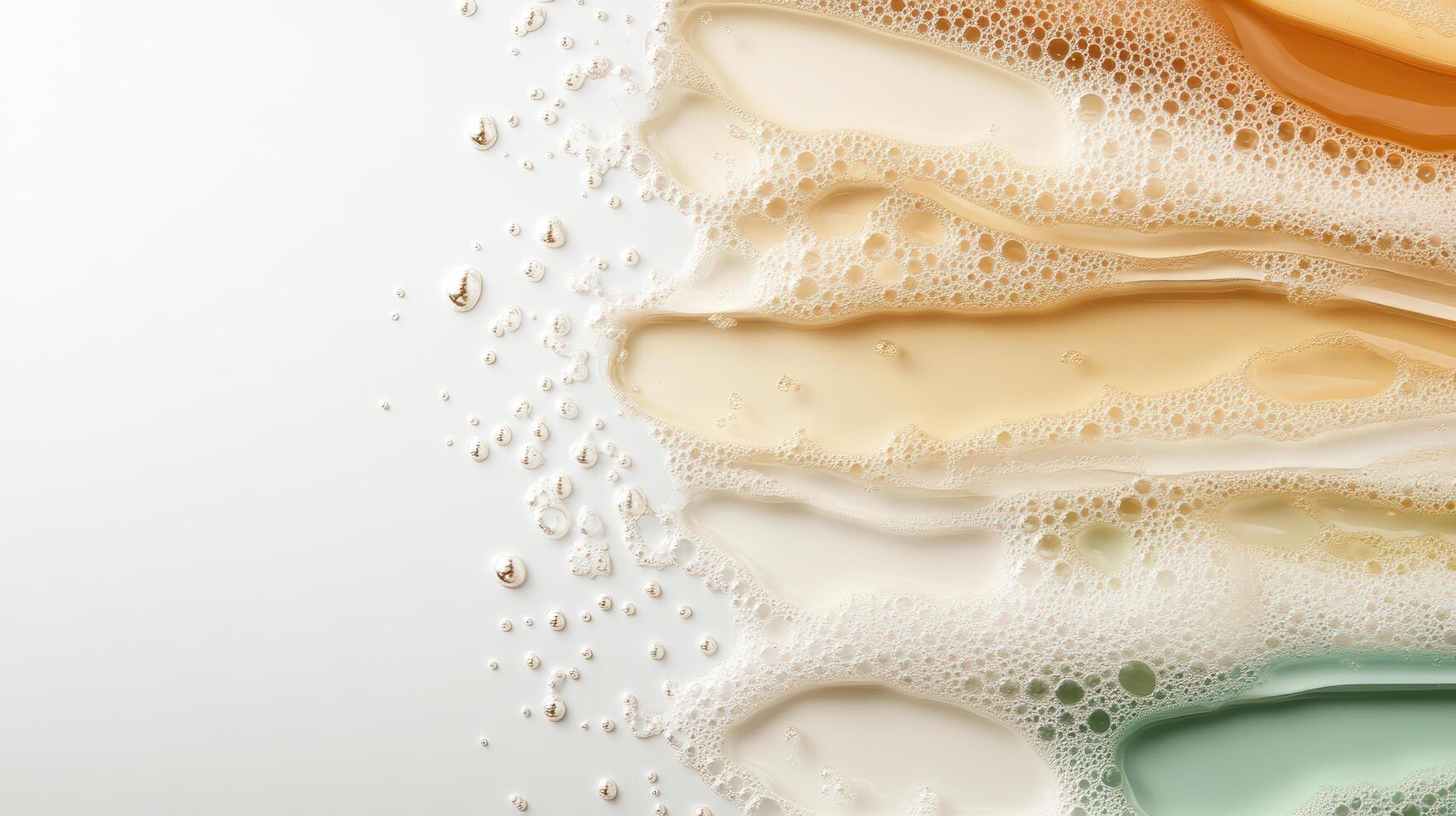 A close up of soap bubbles on a white surface photo