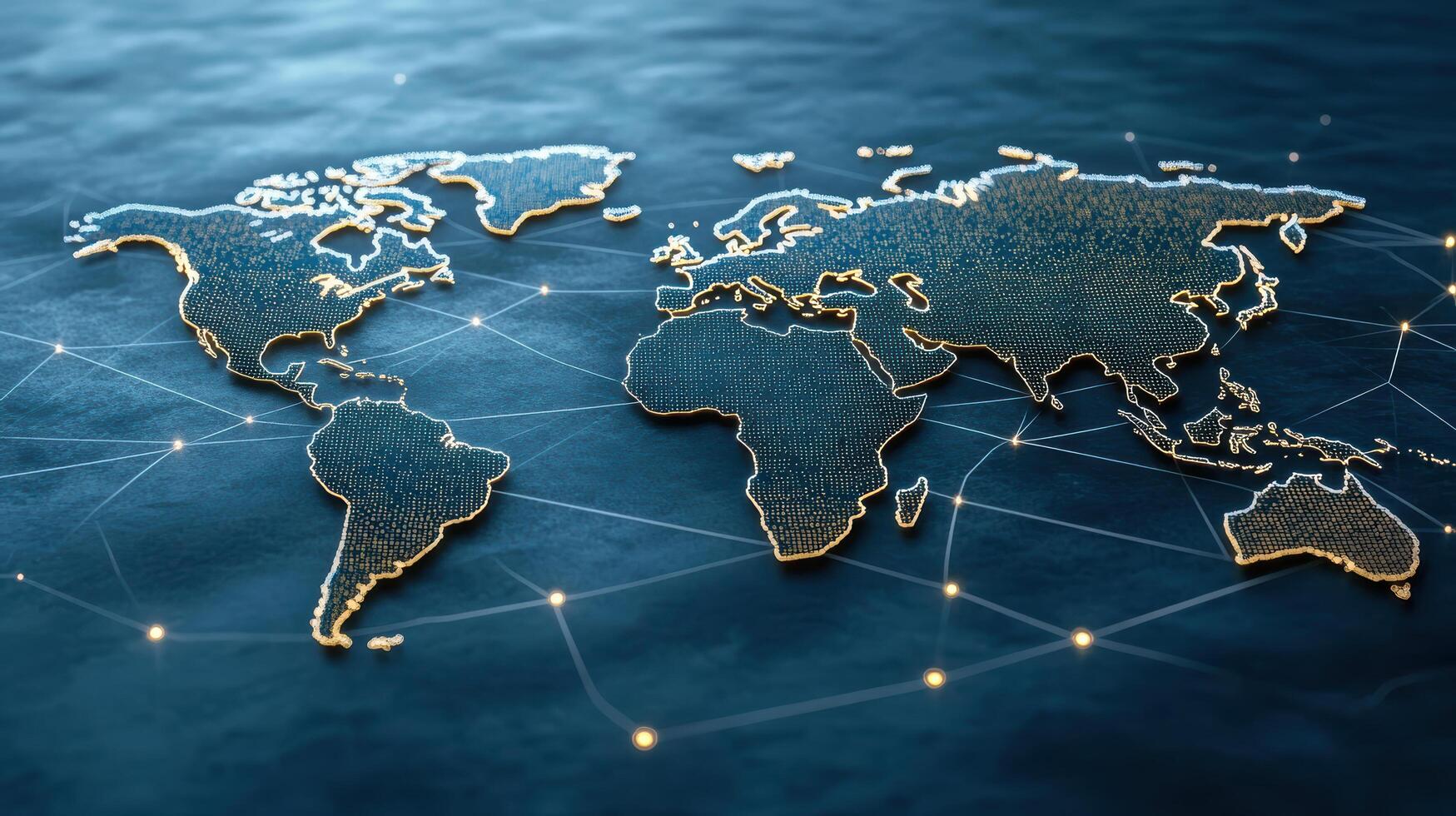 World map on a network background 3d illustration photo