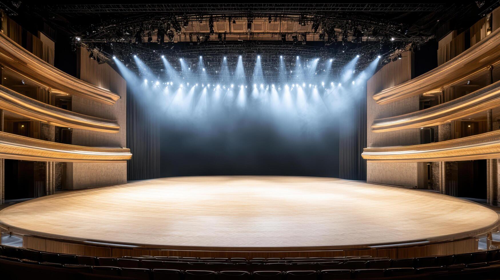 Empty stage with lights and stage photo