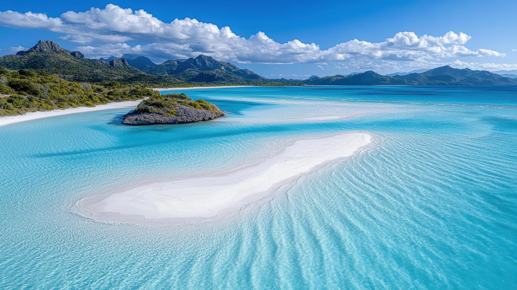 The beautiful turquoise waters of bora bora photo