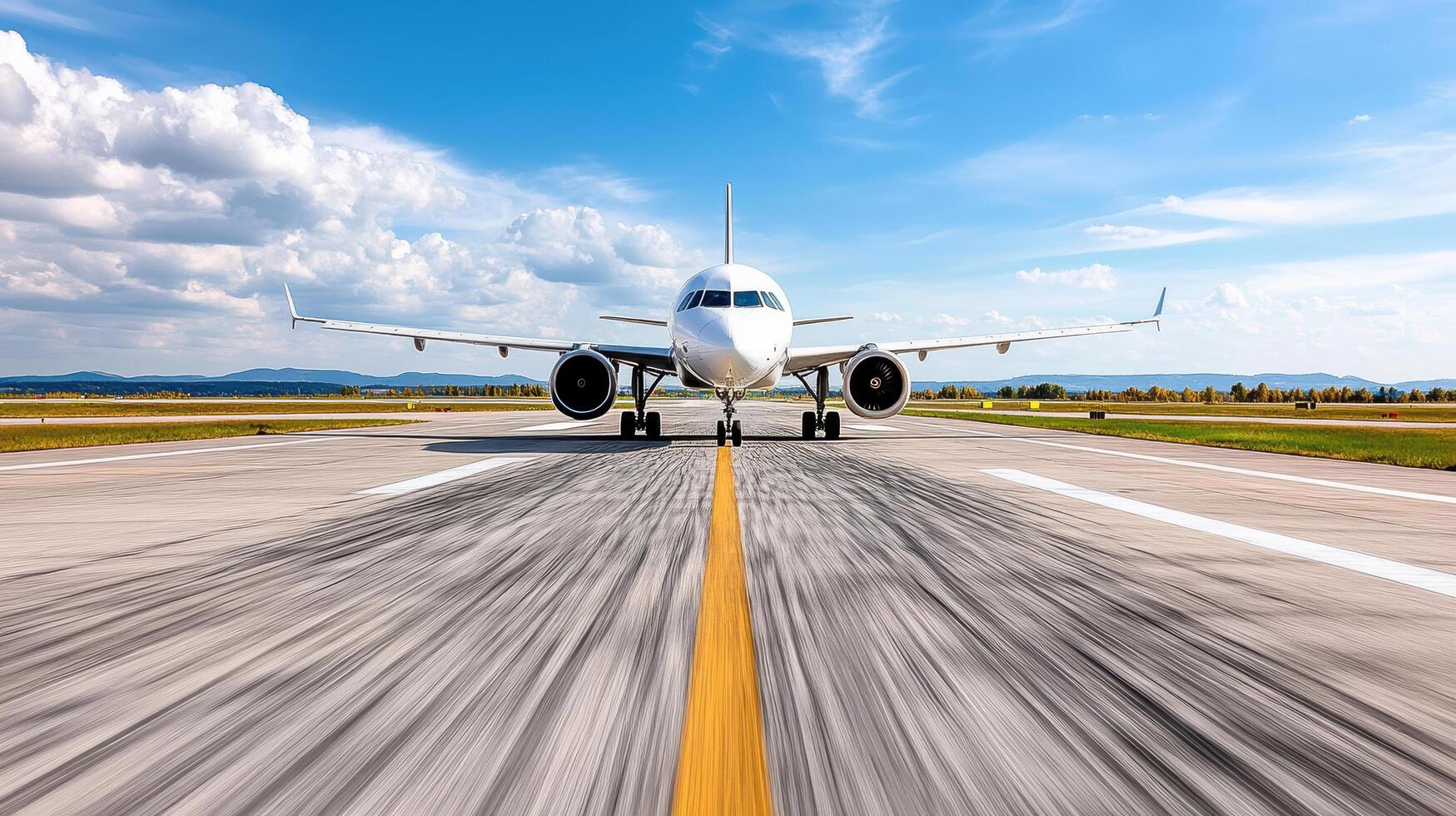 A large airplane is on the runway photo