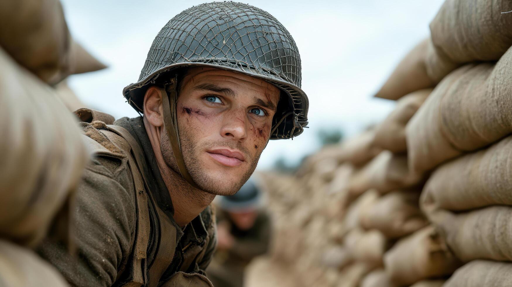 A man in a helmet is looking at the camera photo