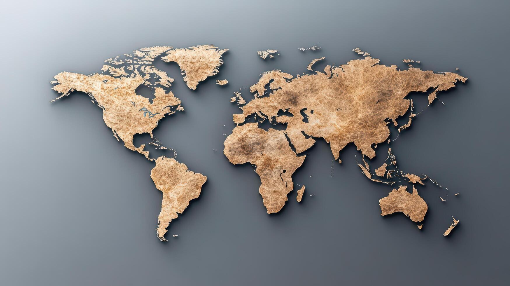 A 3d rendering of a world map on a gray background photo