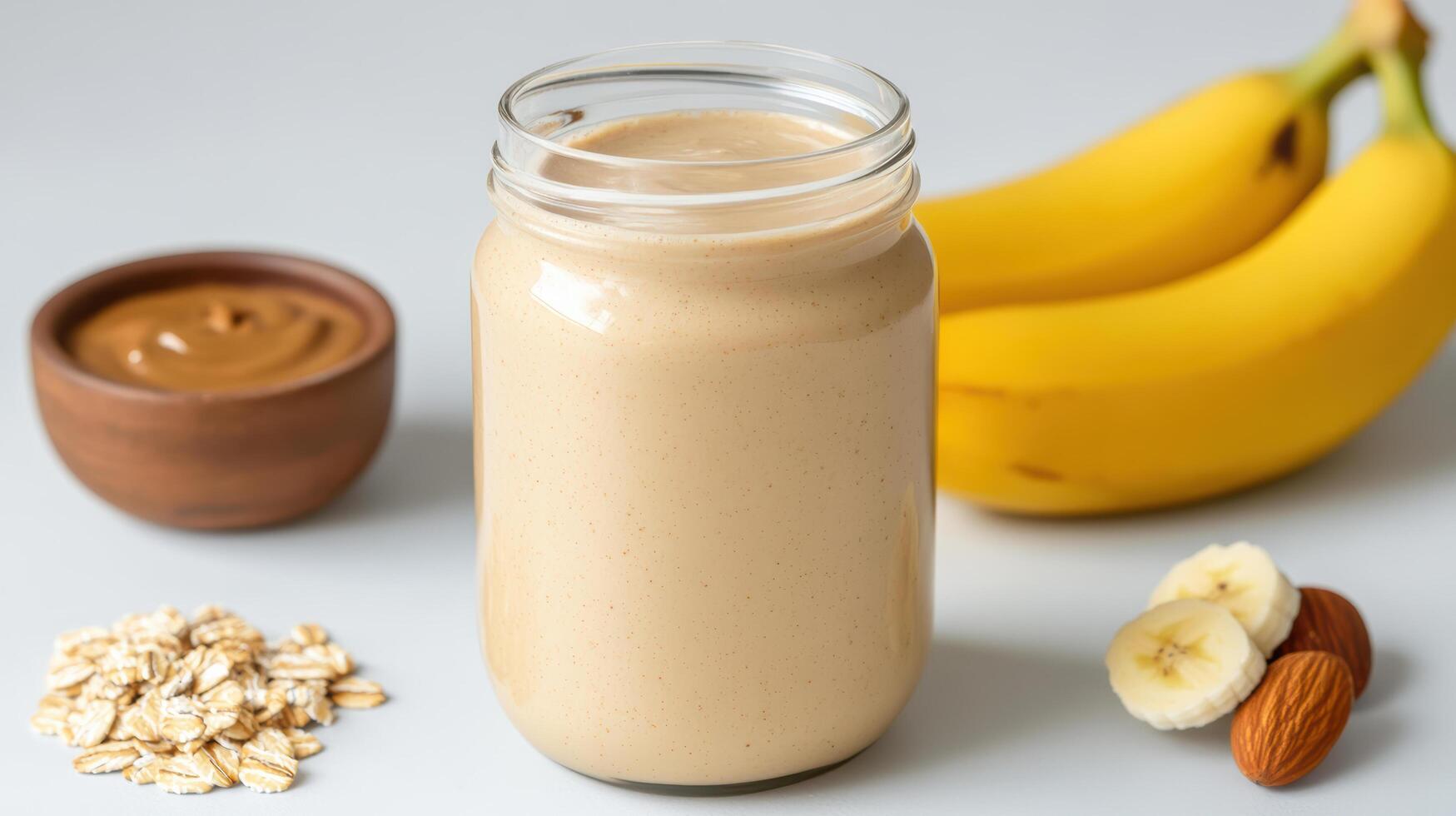 Banana peanut butter smoothie photo