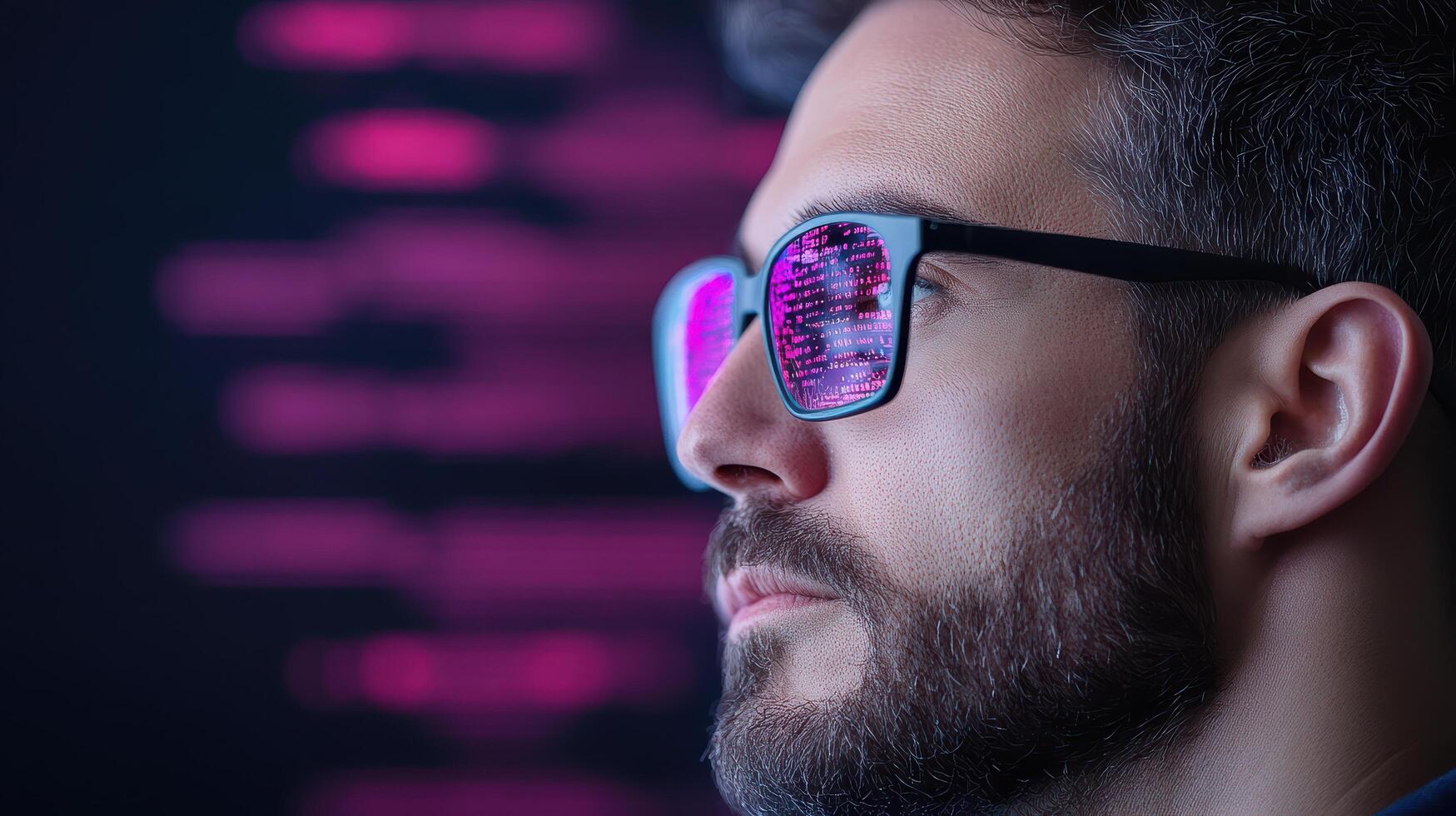 A man wearing glasses and a beard photo