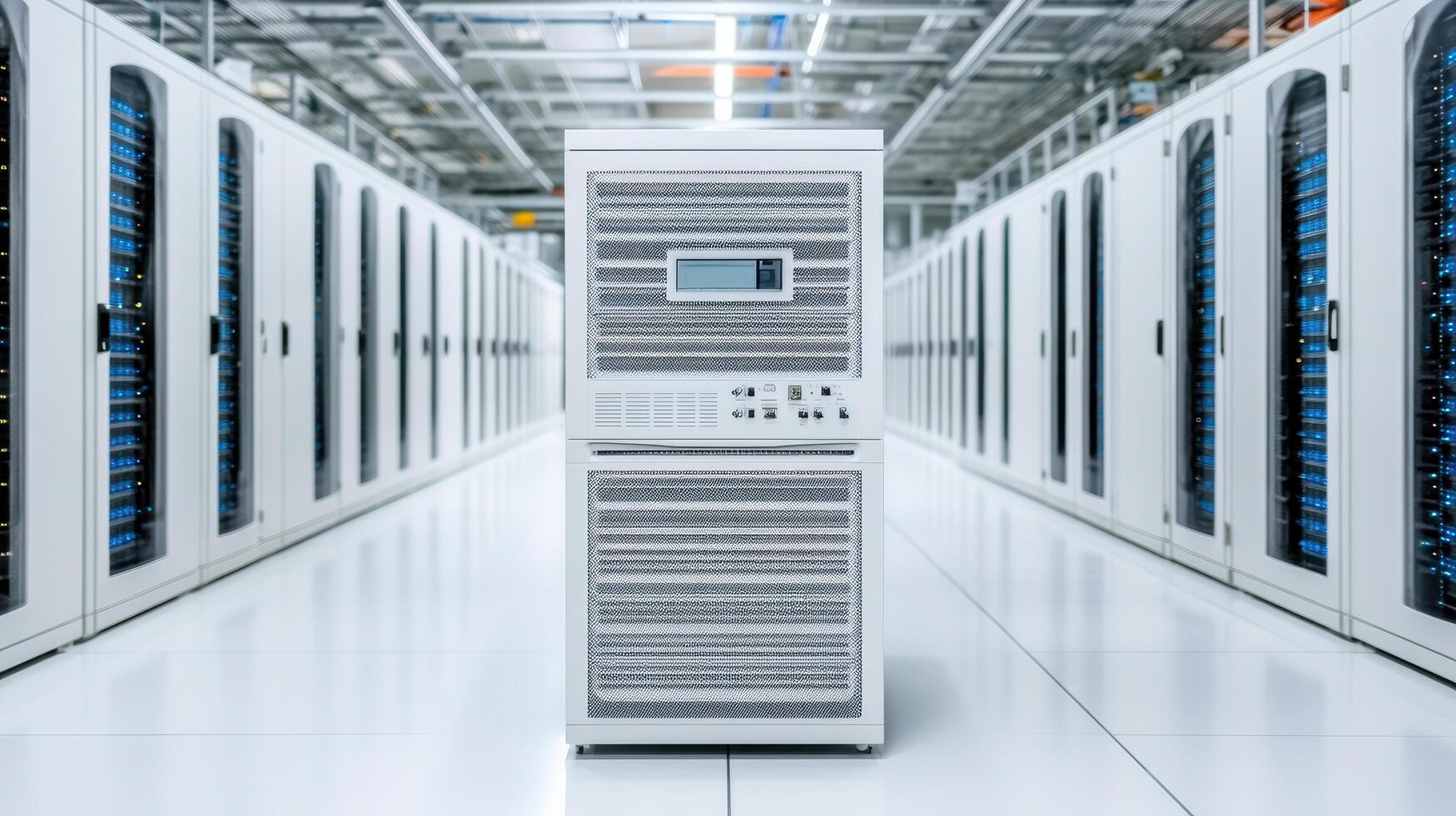 A large server room with many servers photo