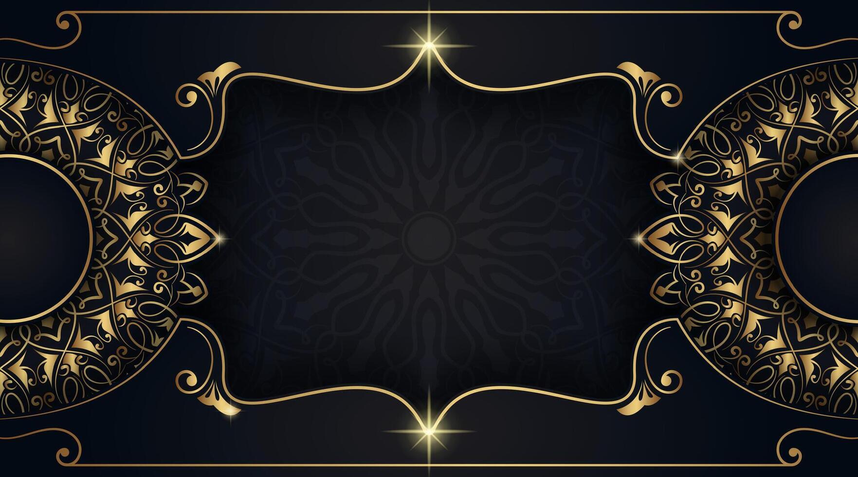 luxury black background with mandala vector