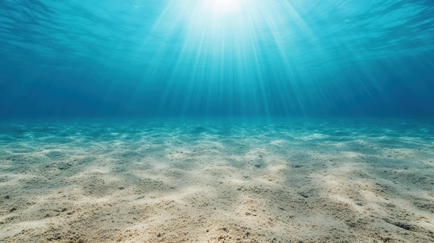 serene underwater landscape features sandy bottom and gentle light rays photo