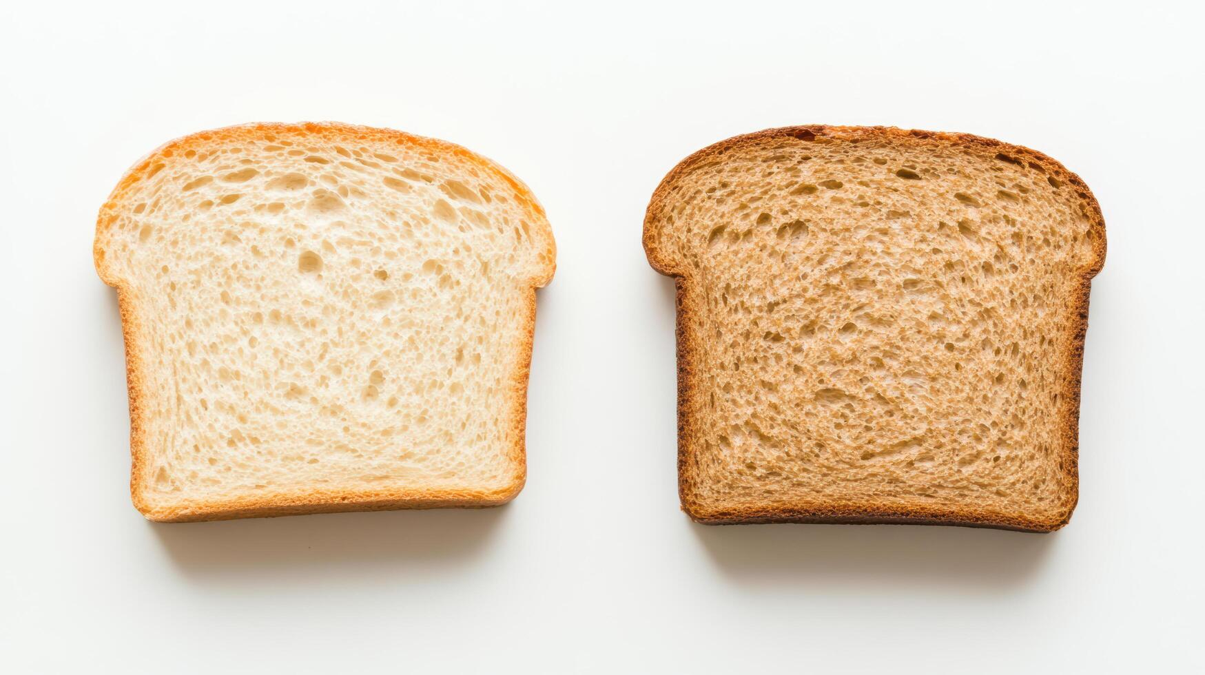 Fresh bread comparison showcasing white and whole grain varieties, highlighting texture photo