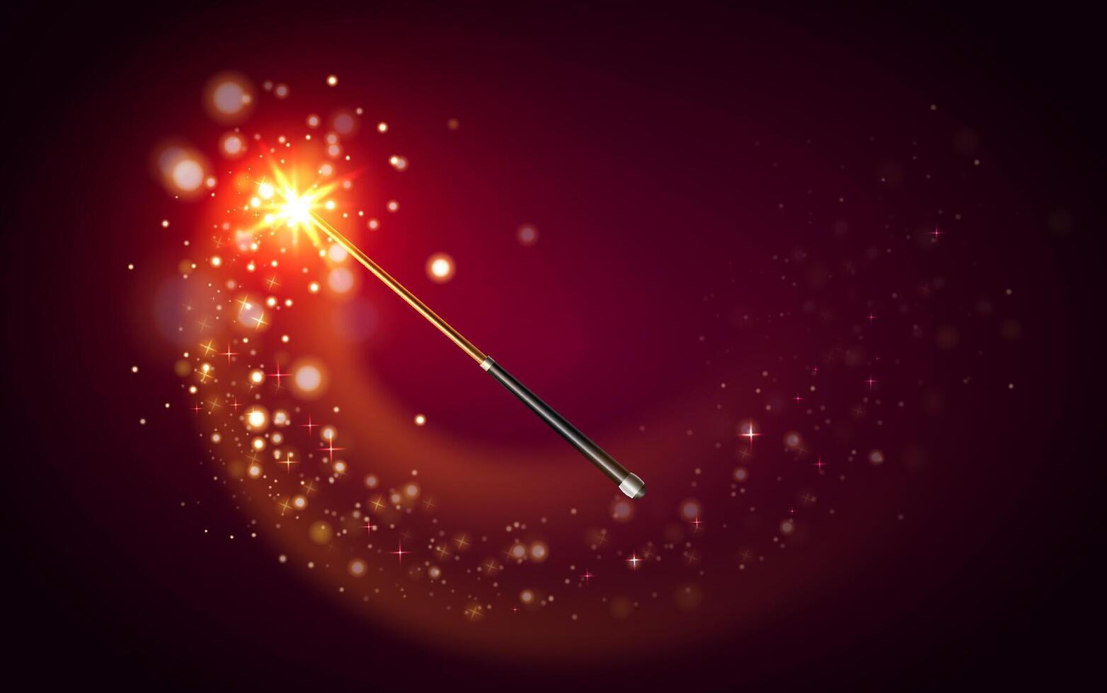 Magic Wand with Red Gradient background vector