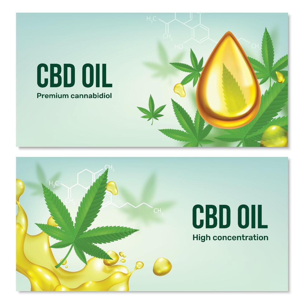 CBD Banners Horizontal Set vector