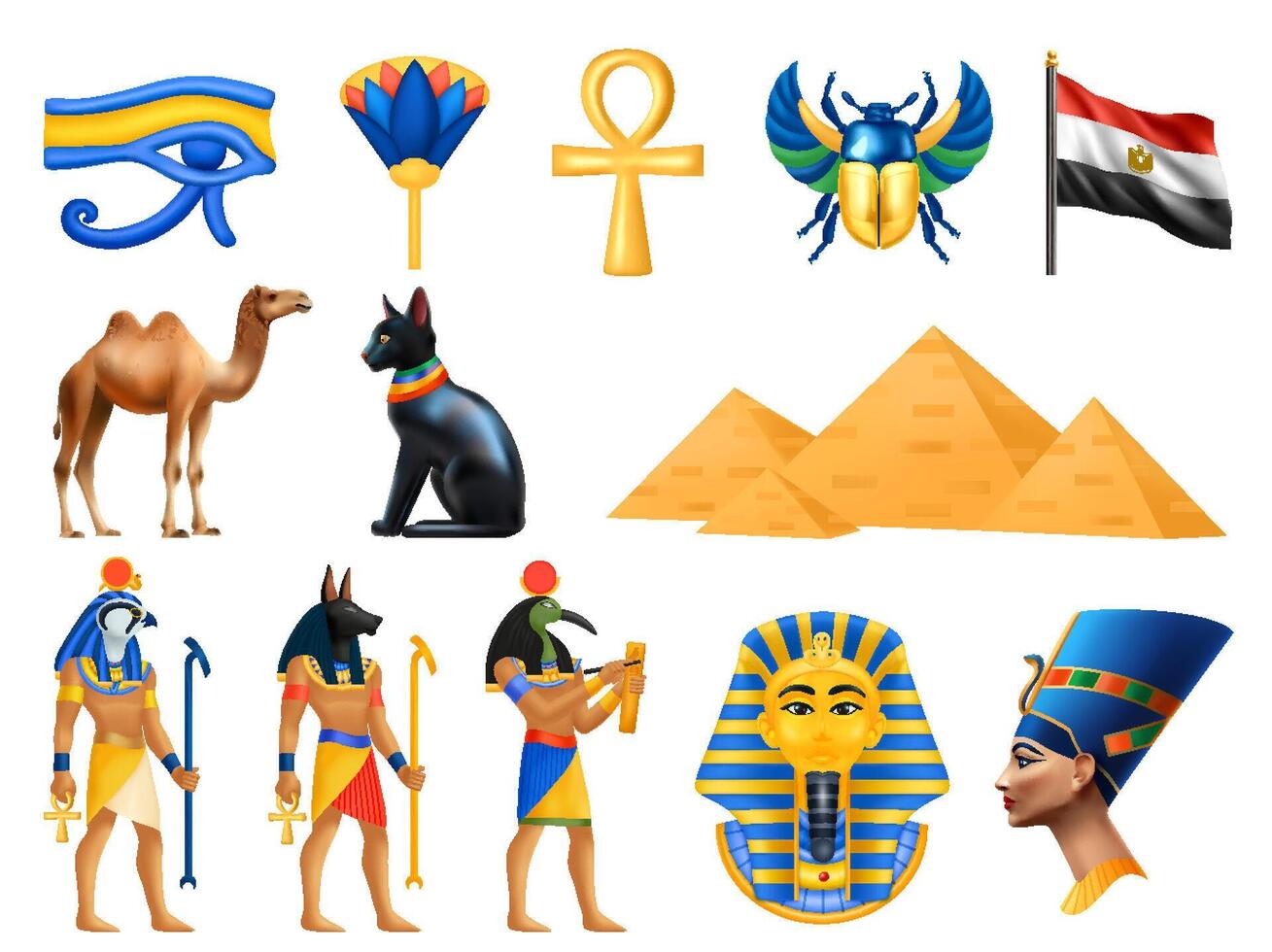 Ancient Egypt Realistic Original Set vector