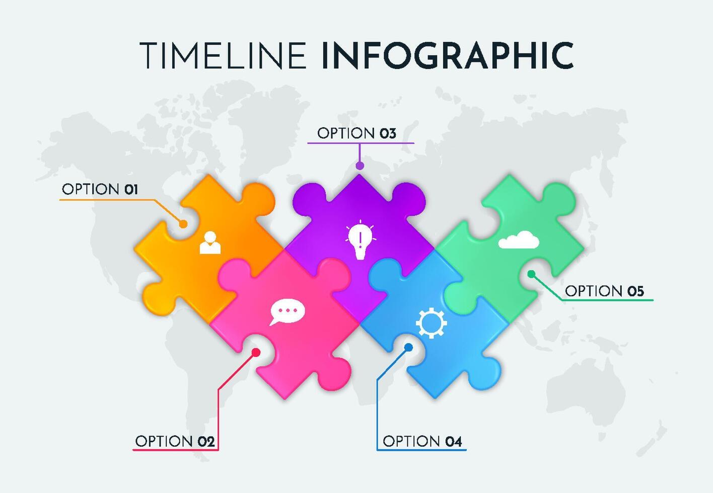 Puzzle Timeline Infographics vector