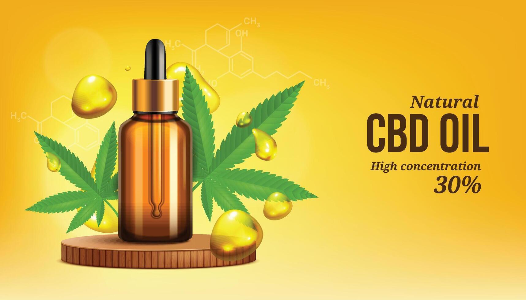 CBD Natural Oil Composition vector