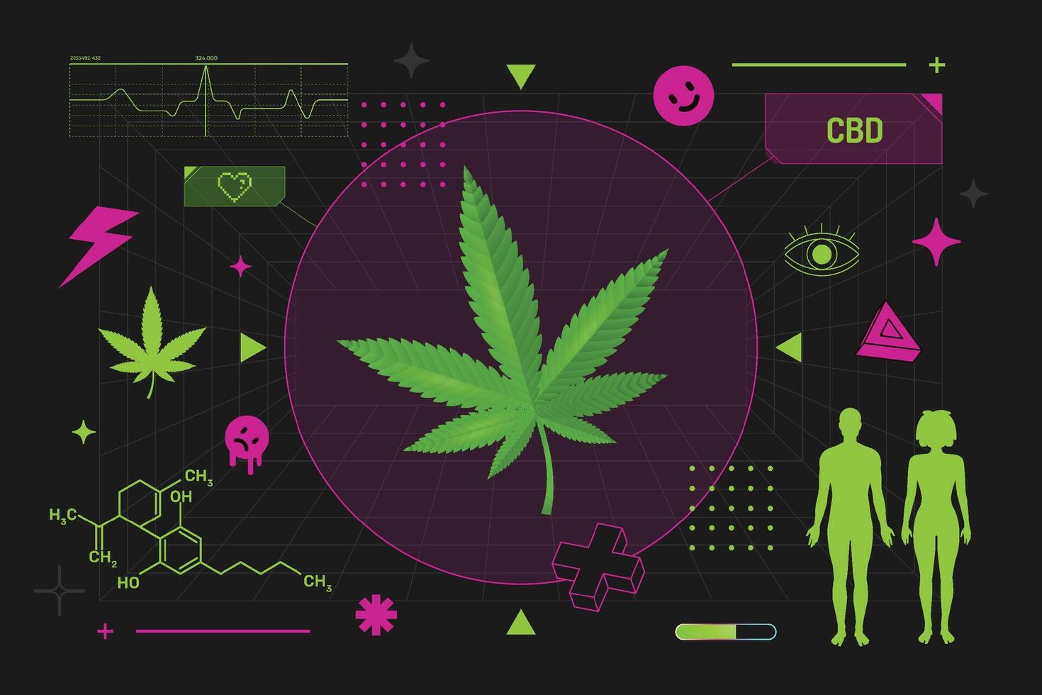 CBD Marijuana Infographics vector