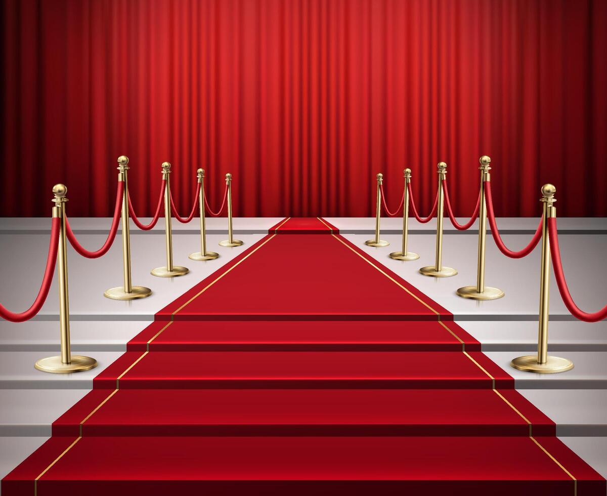 Red carpet Realistic Background vector
