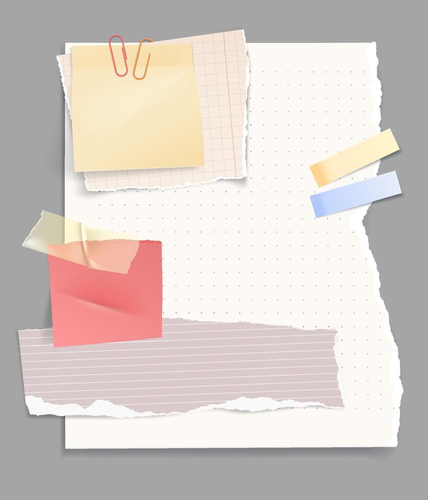 Torn paper Realistic composition vector