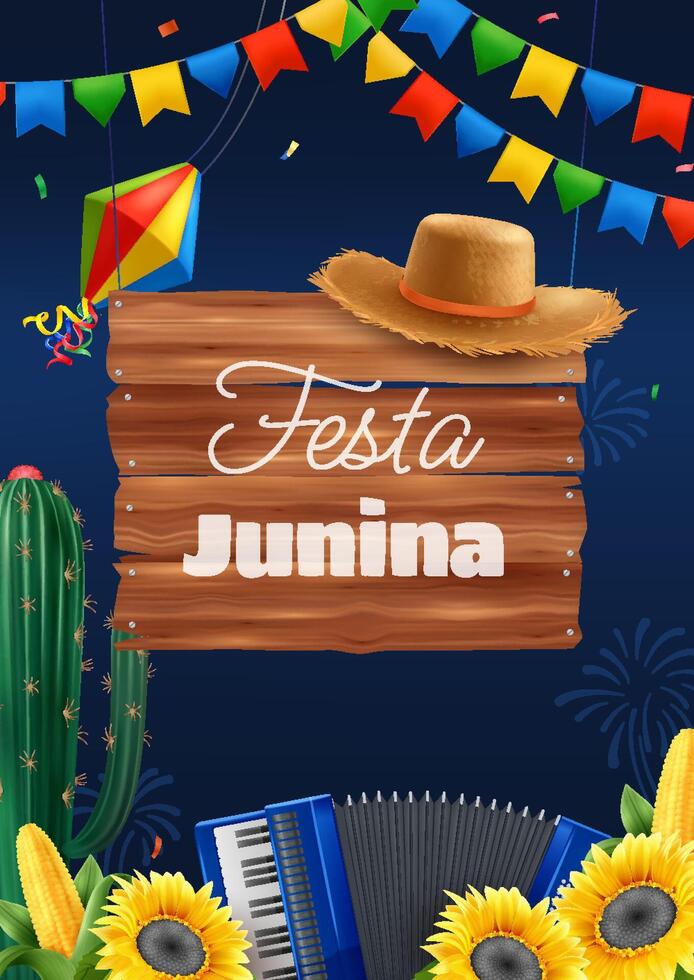 Festa Junina Night Illustration vector