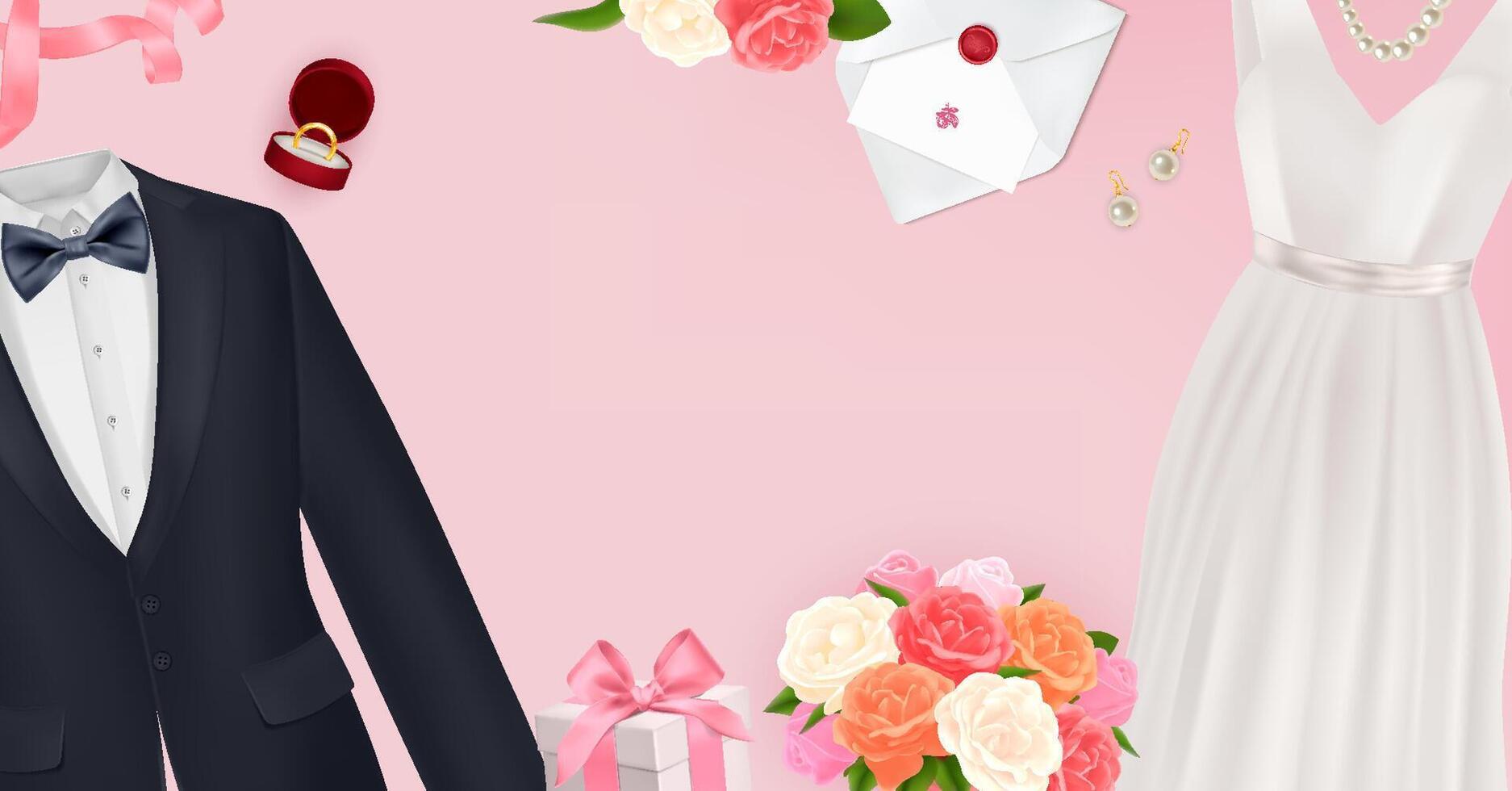 Pink Wedding Background vector