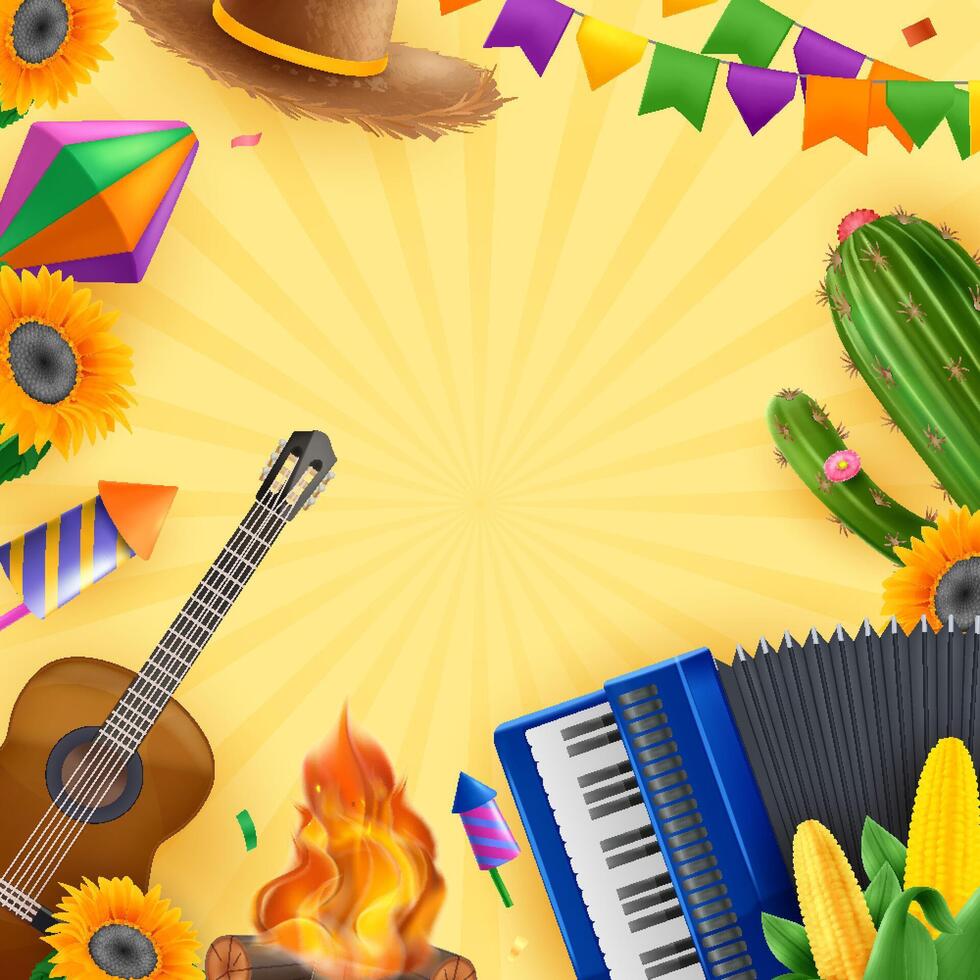 Festa Junina Elements Background vector