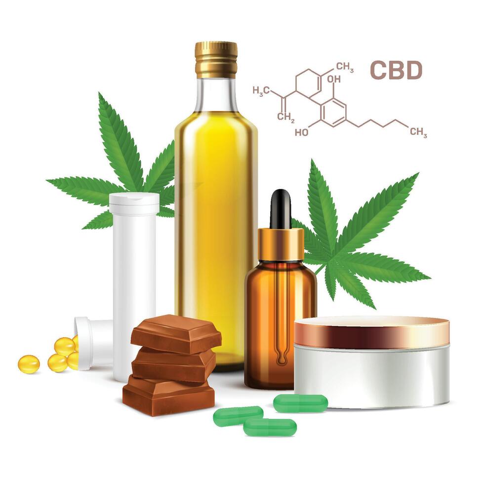 CBD Oil Composition vector