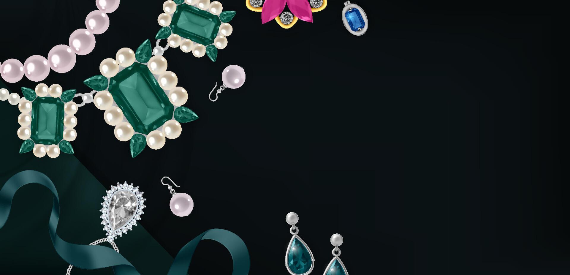 Jewelry Realistic Background vector