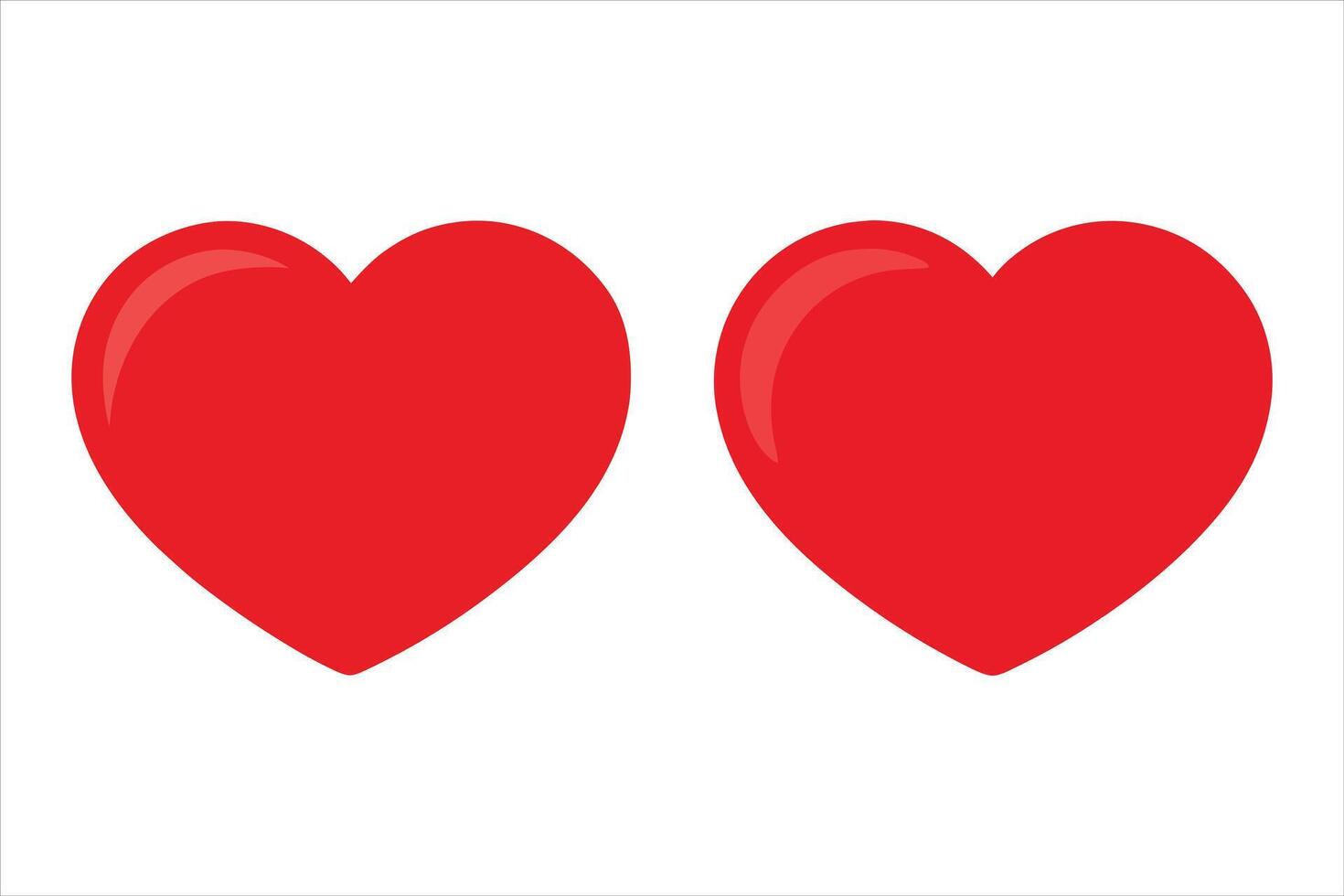 Bold Red Heart Icons for Love and Affection Designs vector