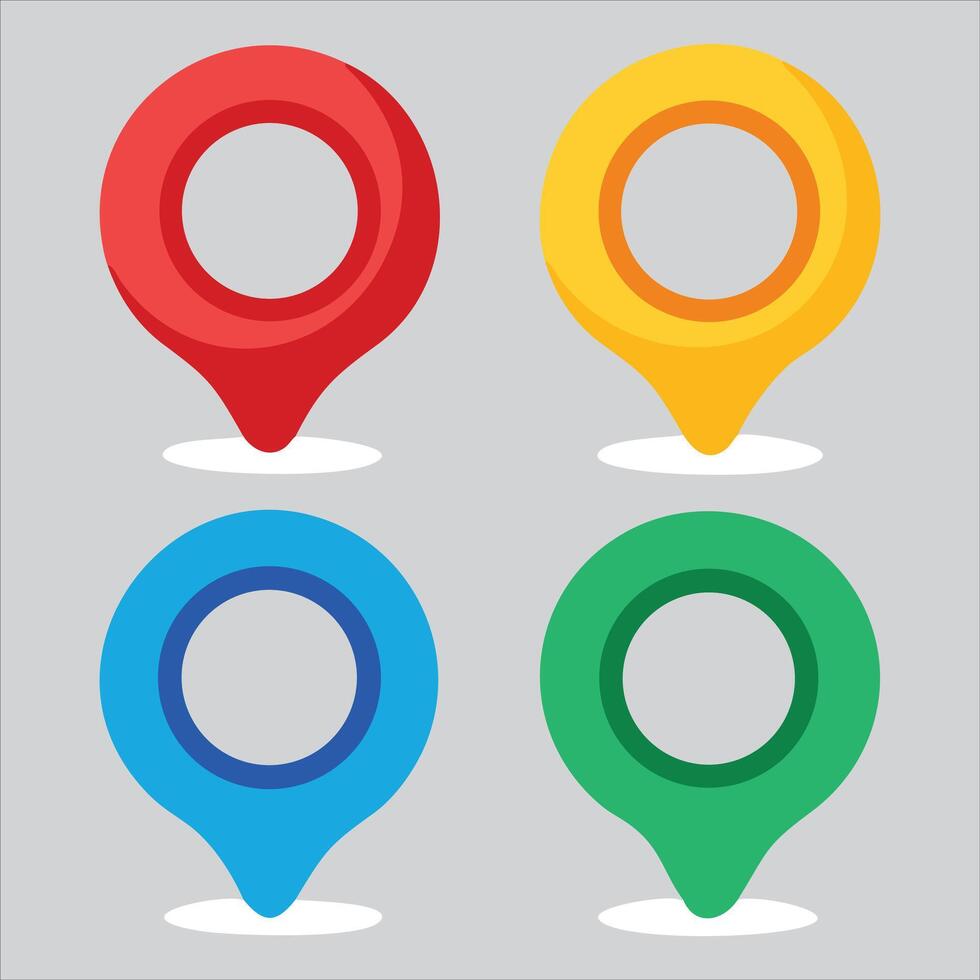 Set of Map Location Pins vector