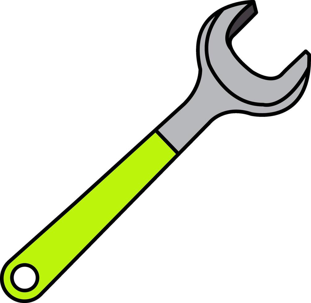 flat icon of Wrench vector