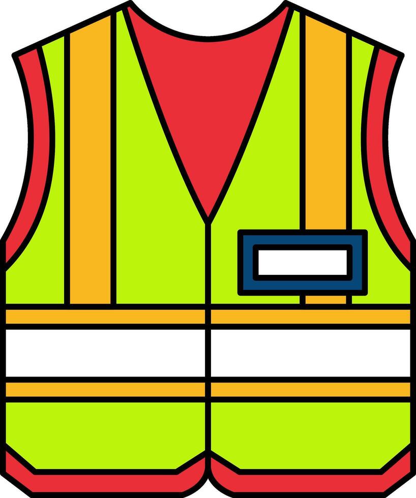 flat icon of hi vis technician shirt vector