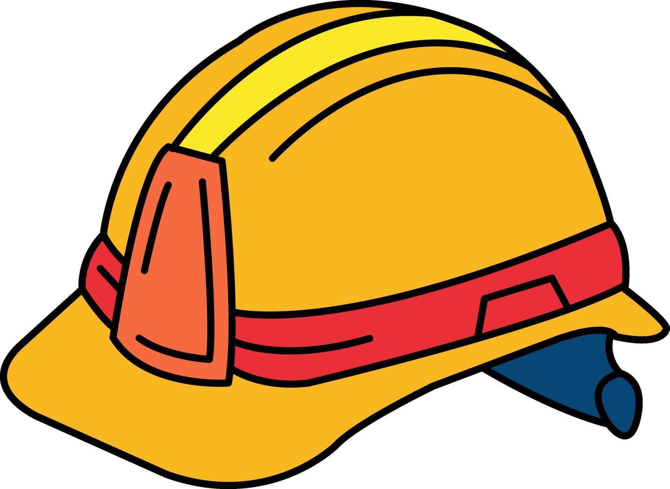 isolate flat icon of hard hat vector