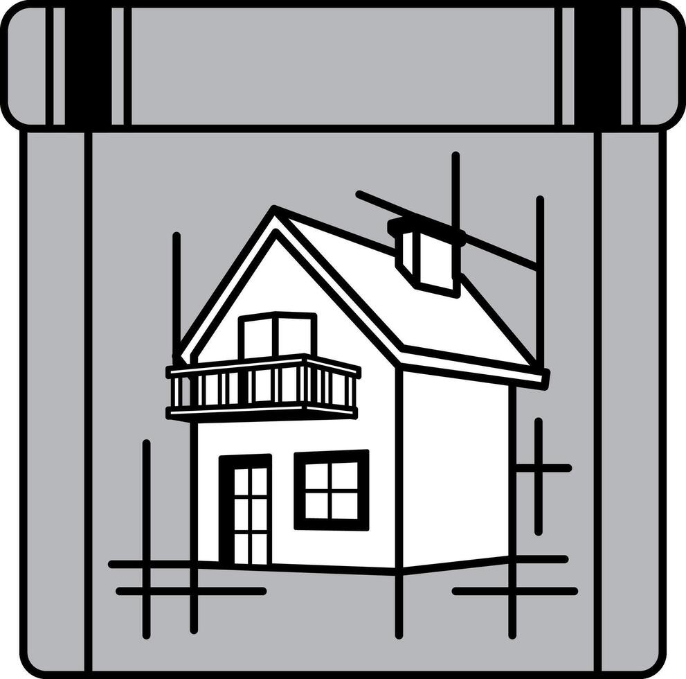 single icon of blueprint vector